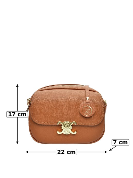 Luisa Vannini Brown Rundleer Tas - Image 6