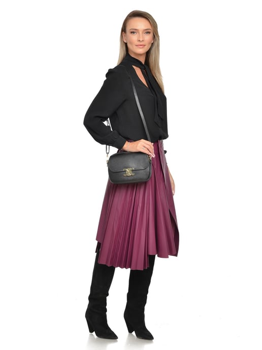 Luisa Vannini Zwart Rundleer Tas - Image 5