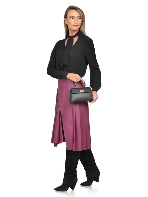 Luisa Vannini Zwart Rundleer Tas - Image 5