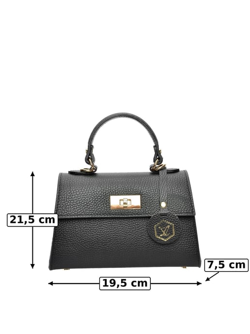 Luisa Vannini Zwart Rundleer Tas - Image 6
