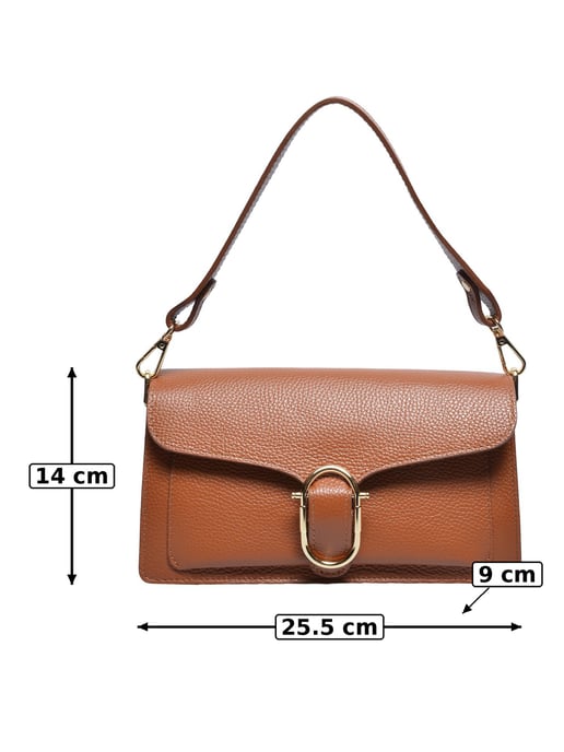 Anna Luchini Brown Rundleer Tas - Image 5