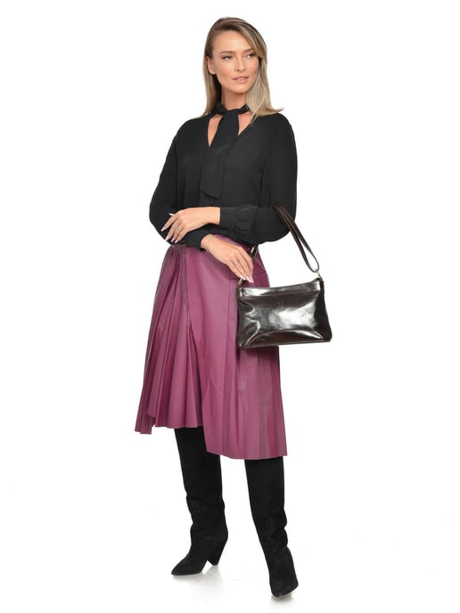 Luisa Vannini Bordeauxrood Rundleer Tas - Image 5