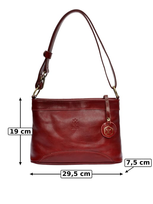 Luisa Vannini Rood Rundleer Tas - Image 6