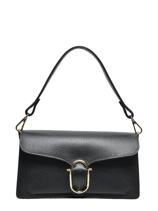 Anna Luchini Zwart Rundleer Tas - Image 1