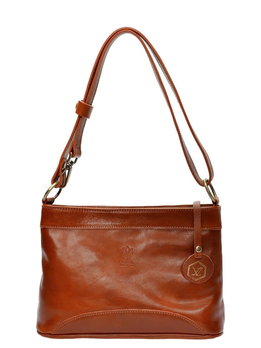 Luisa Vannini Brown Rundleer Tas - Image 1