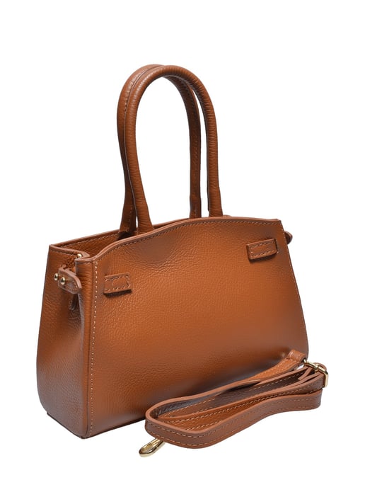 Anna Luchini Brown Rundleer Tas - Image 2