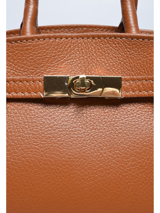 Anna Luchini Brown Rundleer Tas - Image 3