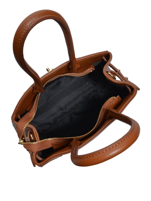 Anna Luchini Brown Rundleer Tas - Image 4