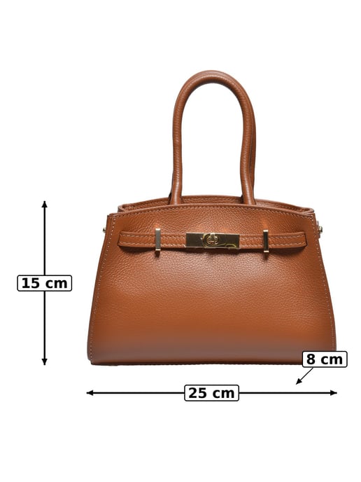 Anna Luchini Brown Rundleer Tas - Image 5