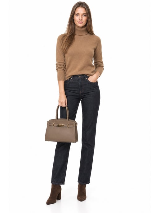Anna Luchini Beige Rundleer Tas - Image 6