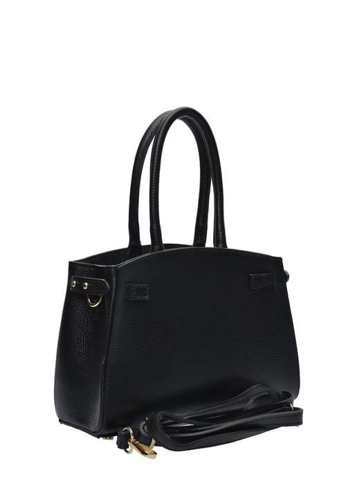 Anna Luchini Zwart Rundleer Tas - Image 2