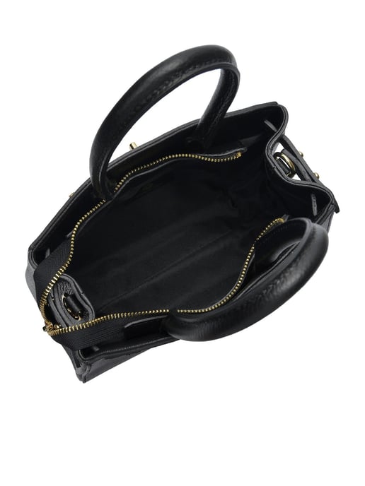 Anna Luchini Zwart Rundleer Tas - Image 4