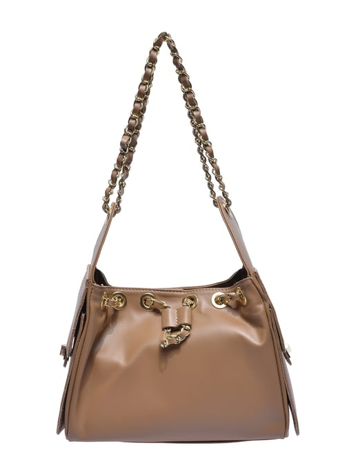 Anna Luchini Beige Rundleer Tas - Image 1