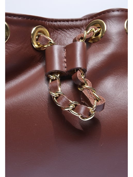 Anna Luchini Bordeauxrood Rundleer Tas - Image 3