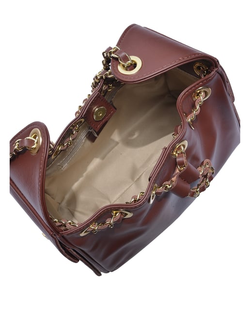 Anna Luchini Bordeauxrood Rundleer Tas - Image 4