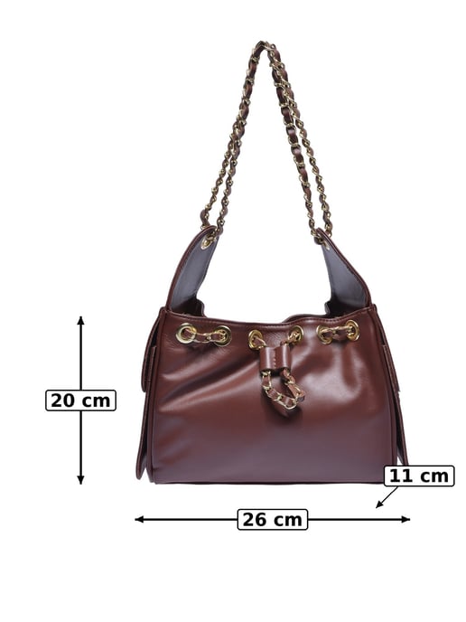 Anna Luchini Bordeauxrood Rundleer Tas - Image 5