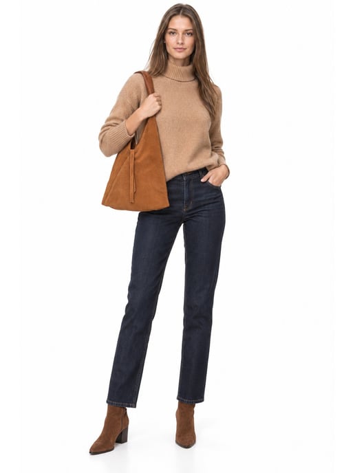 Anna Luchini Brown Rundleer Tas - Image 6