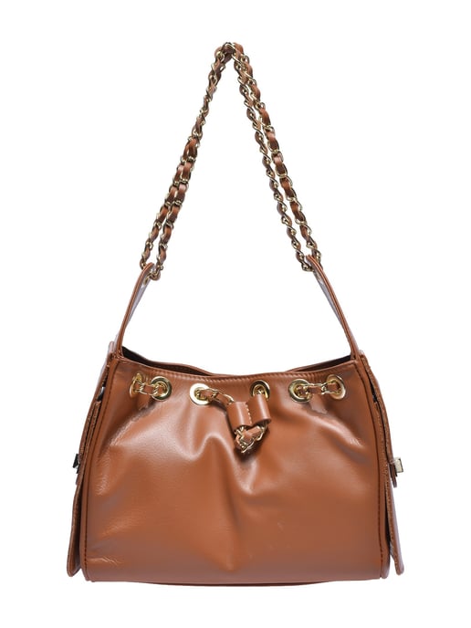 Anna Luchini Brown Rundleer Tas - Image 1