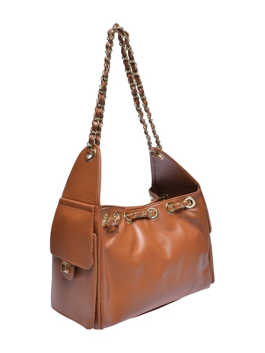 Anna Luchini Brown Rundleer Tas - Image 2
