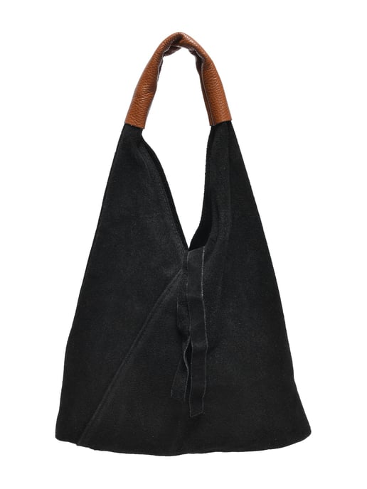 Anna Luchini Zwart Rundleer Tas - Image 1