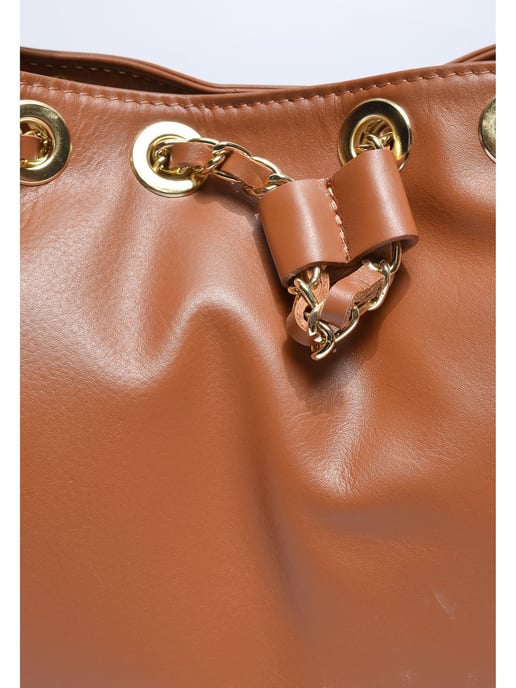 Anna Luchini Brown Rundleer Tas - Image 3