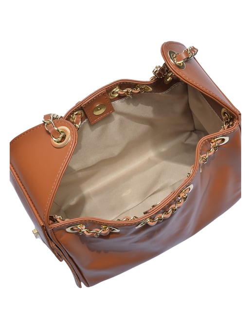Anna Luchini Brown Rundleer Tas - Image 4