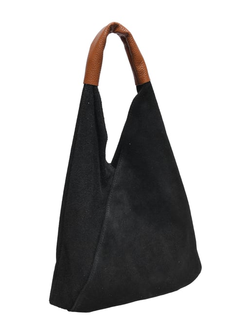 Anna Luchini Zwart Rundleer Tas - Image 2