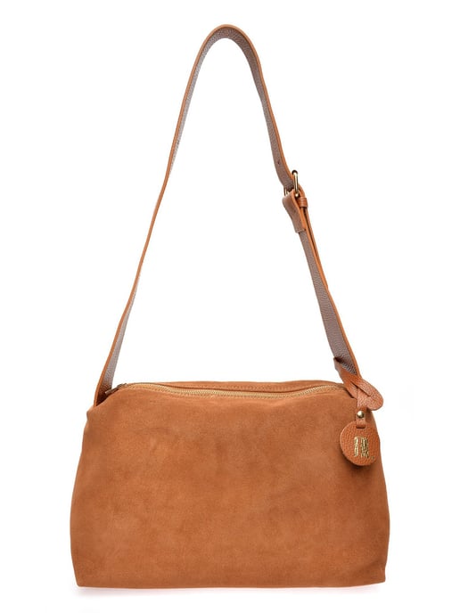 Anna Luchini Brown Rundleer Tas - Image 1
