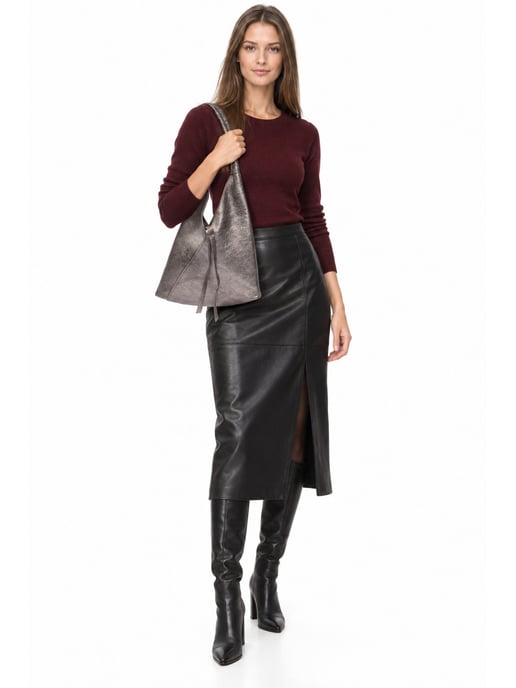 Anna Luchini Brons Rundleer Tas - Image 6