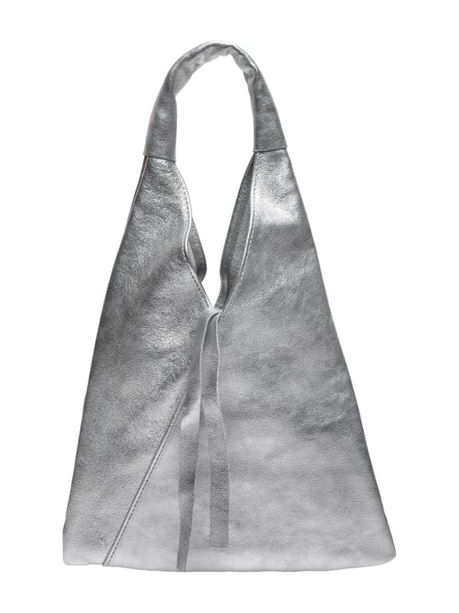 Anna Luchini Zilver Rundleer Tas - Image 1
