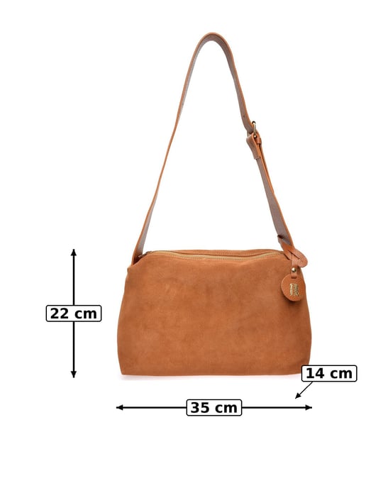 Anna Luchini Brown Rundleer Tas - Image 6