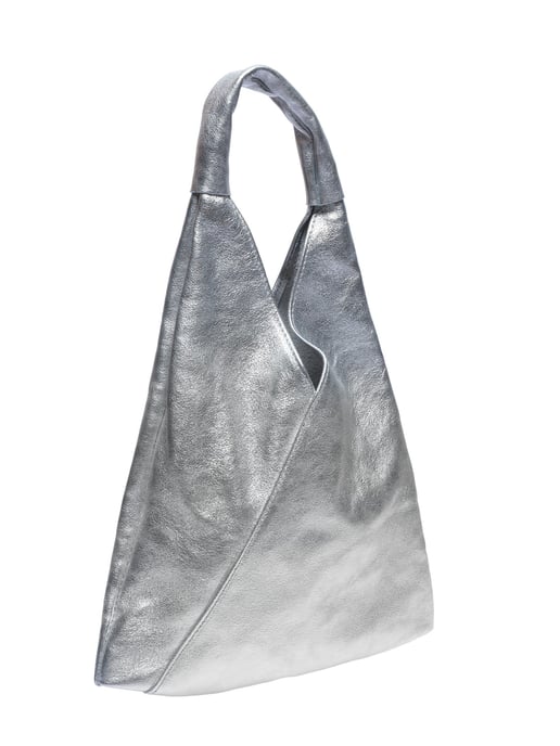 Anna Luchini Zilver Rundleer Tas - Image 2