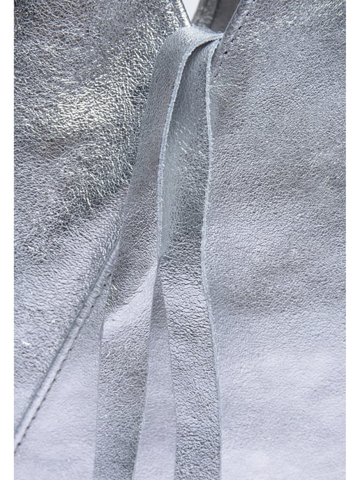 Anna Luchini Zilver Rundleer Tas - Image 3