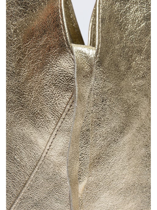 Anna Luchini Goud Rundleer Tas - Image 3