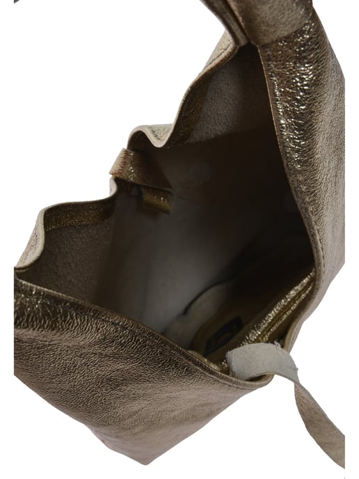 Anna Luchini Goud Rundleer Tas - Image 4
