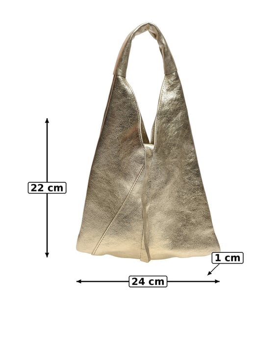Anna Luchini Goud Rundleer Tas - Image 5