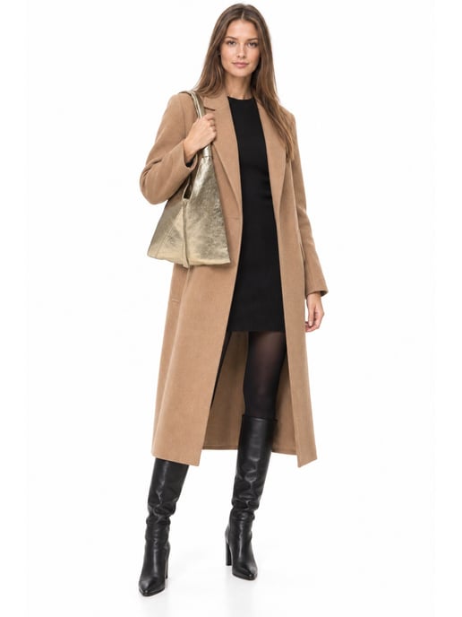 Anna Luchini Goud Rundleer Tas - Image 6