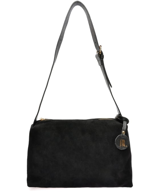 Anna Luchini Zwart Rundleer Tas - Image 1