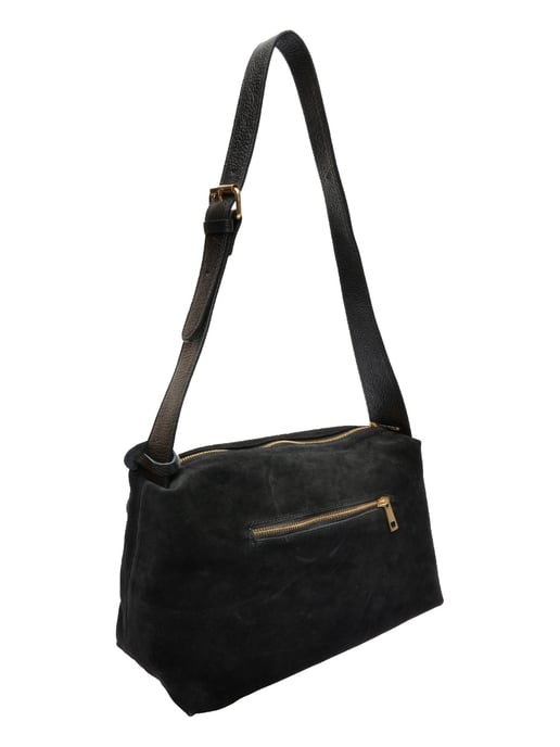 Anna Luchini Zwart Rundleer Tas - Image 2