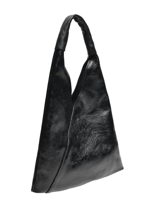 Anna Luchini Zwart Rundleer Tas - Image 2