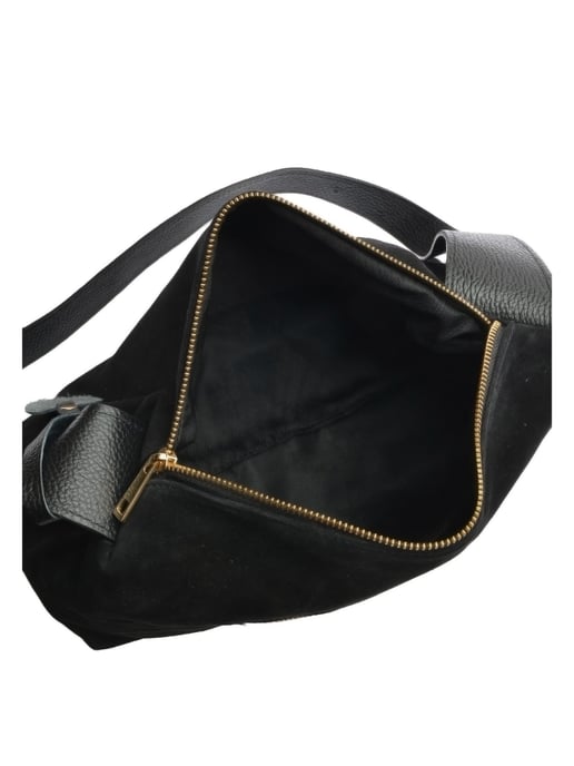 Anna Luchini Zwart Rundleer Tas - Image 4