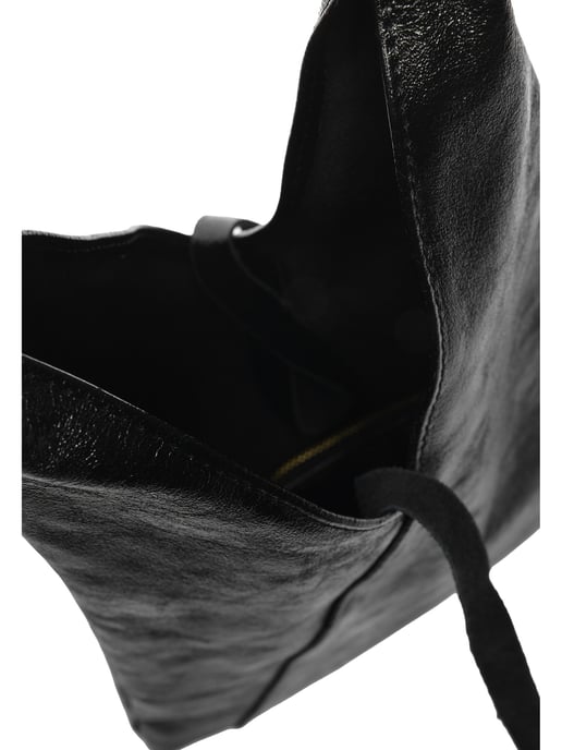 Anna Luchini Zwart Rundleer Tas - Image 4