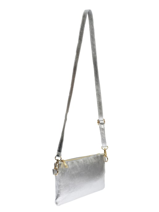 Anna Luchini Zilver Rundleer Tas - Image 2