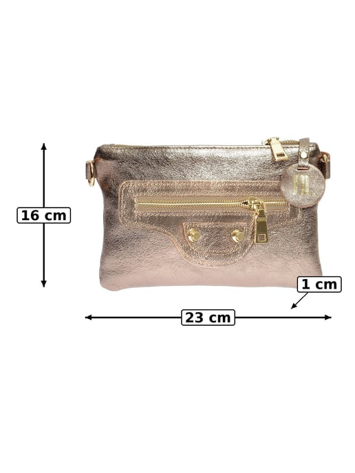 Anna Luchini Brons Rundleer Tas - Image 6