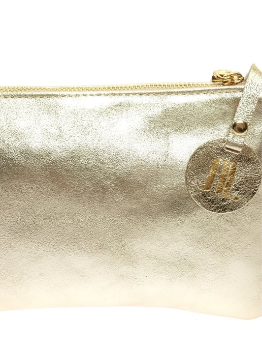 Anna Luchini Goud Rundleer Tas - Image 3