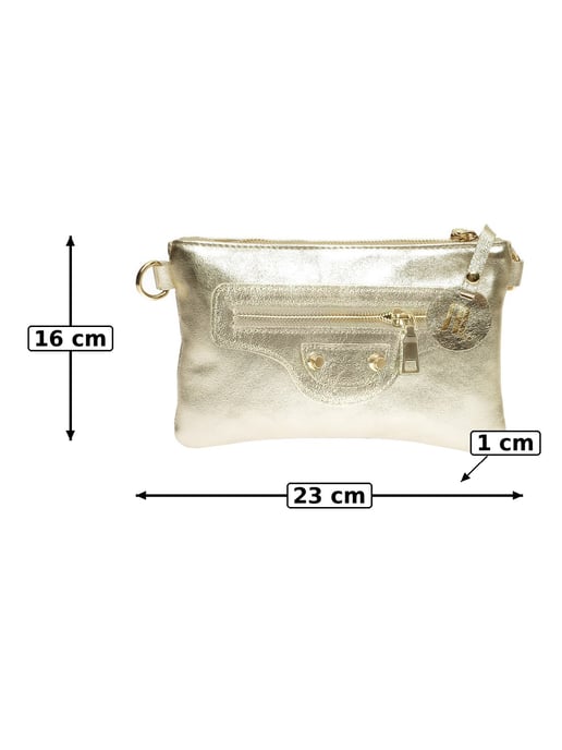Anna Luchini Goud Rundleer Tas - Image 6