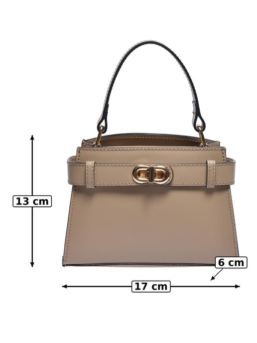 Anna Luchini Beige Rundleer Tas - Image 5