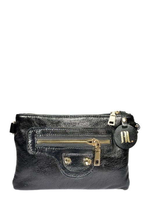Anna Luchini Zwart Rundleer Tas - Image 1