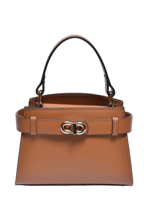 Anna Luchini Brown Rundleer Tas - Image 1