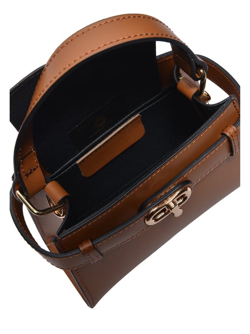 Anna Luchini Brown Rundleer Tas - Image 4